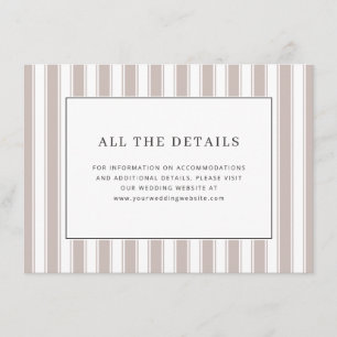 Elegant Beige Striped Border Enclosure Card