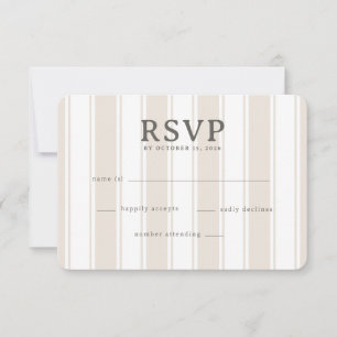 Elegant Beige Stripes RSVP Card