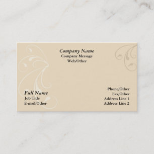 Elegant Beige Swirl Business Card Template