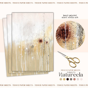Elegant beige & tan abstract art Tissue Paper