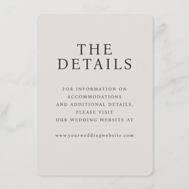 Elegant Beige Typographic Enclosure Card (Front)