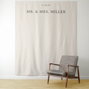 Elegant Beige Typographic Tapestry
