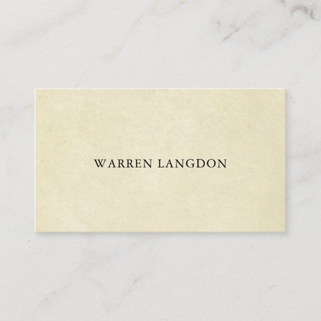 Elegant Beige Vintage Paper Professional Business Card (Front)