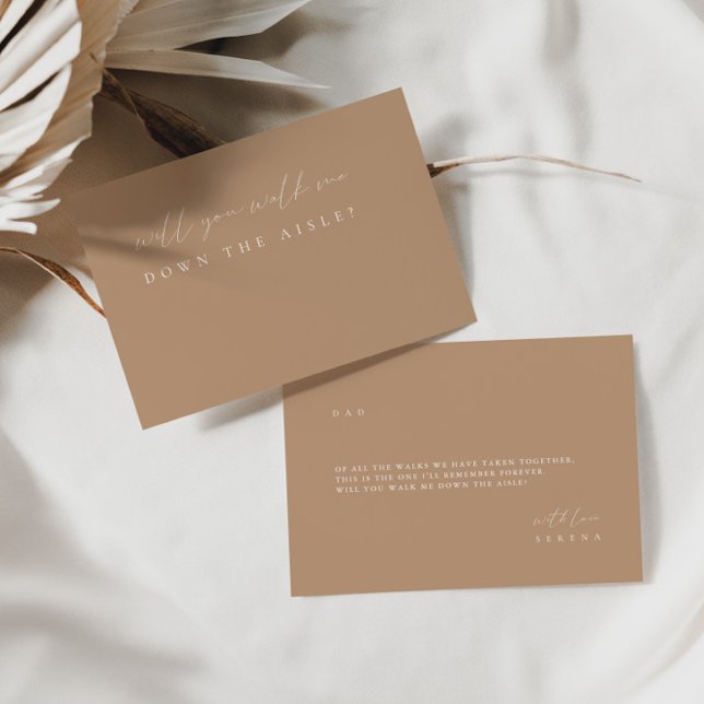 Elegant Beige Walk Me Down The Aisle Proposal Card (Creator Uploaded)