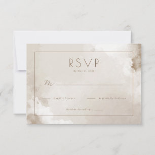 Elegant Beige Watercolor RSVP Card
