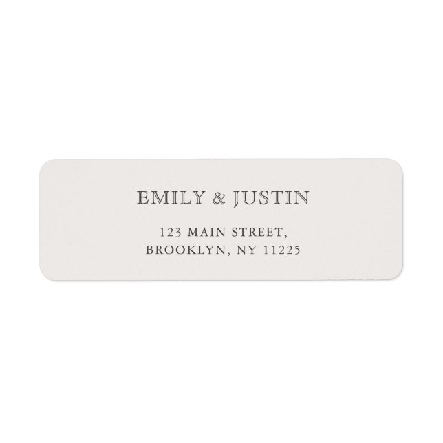 Elegant Beige Wedding Address (Front)