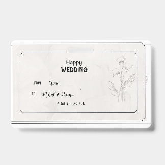 Elegant Beige Wedding Gift Tag ID Badge