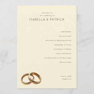 Elegant Beige Wedding Rings Programme
