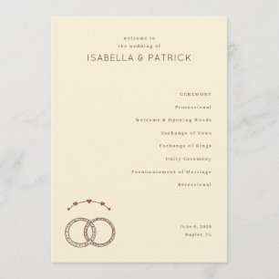Elegant Beige Wedding Rings Programme