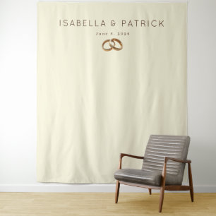 Elegant Beige Wedding Rings Tapestry