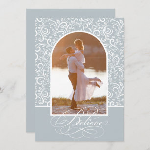 Elegant Believe Christmas Photo Holiday Card