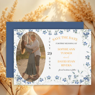 Elegant Bellflower Wedding Photo Save The Date