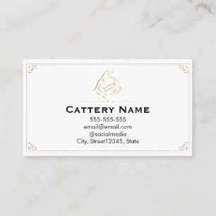 Elegant Bengal Cat Cattery Custom Business Card