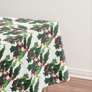 Elegant Berries Christmas Botanical Simple Tablecloth
