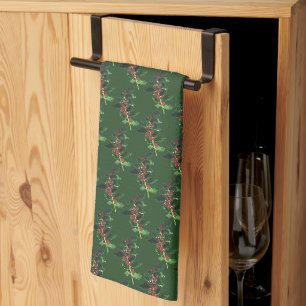 Elegant Berries Christmas Botanical Simple Tea Towel