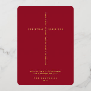 Elegant Berry Red Scripture Cross
