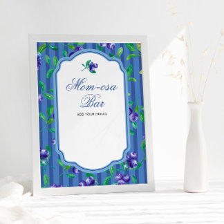 Elegant Berry Sweet Blueberries Momosa Bar Poster