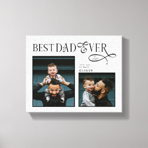 Elegant Best Dad Ever 2 Photos Fathers Day Gifts Canvas Print
