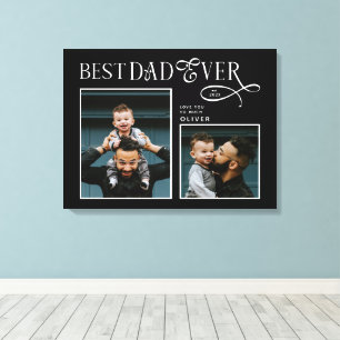 Elegant Best Dad Ever 2 Photos Fathers Day Gifts Canvas Print