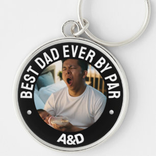 elegant best dad ever by par personalized photo key ring