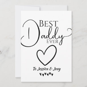 elegant, best dad ever, calligraphy personalise holiday card