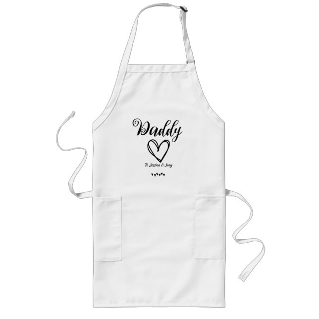 elegant, best dad ever, daddy love personalise  long apron (Front)