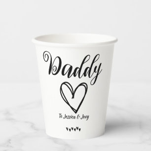 elegant, best dad ever, daddy love personalise paper cups