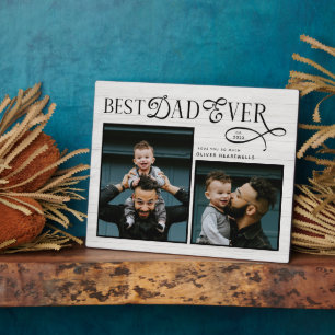 Elegant Best Dad Ever Fathers Day Photo Plaque