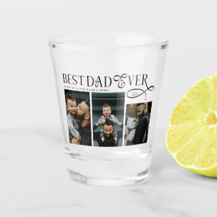 Elegant Best Dad Ever Photo Collage Fathers Day Shot Glass