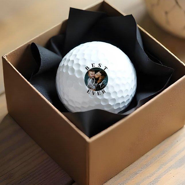 Elegant Best Dad Ever Script Father's Day Photo Golf Balls (Elegant Best Dad Ever Script Father's Day Photo Golf Balls)