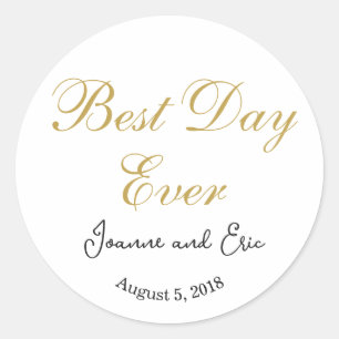ELEGANT BEST DAY EVER WEDDING FAVOR STICKERS