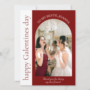 Elegant Best Friends Galentines day Bestie photo Holiday Card