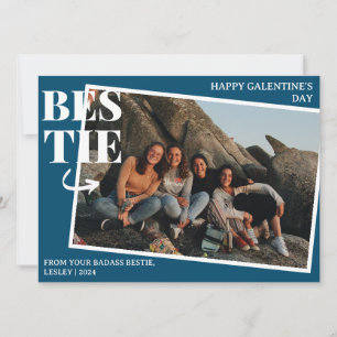Elegant Best Friends Galentine's day Bestie photo Holiday Card