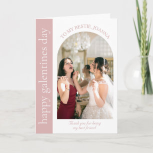 Elegant Best Friends Galentines day Bestie photo Holiday Card