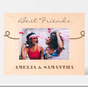 Elegant Best Friends Name Custom Wood Frames