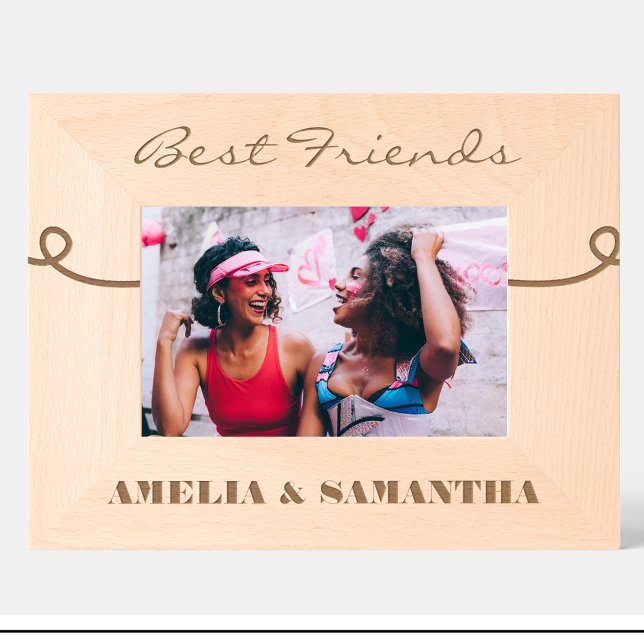 Elegant Best Friends Name Custom Wood Frames  (Creator Uploaded)