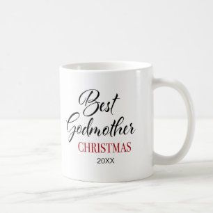 Elegant Best Godmother Christmas Photo Coffee Mug