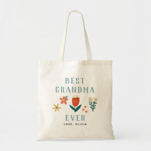 Elegant Best Grandma Ever Floral Mothers Day Tote Bag