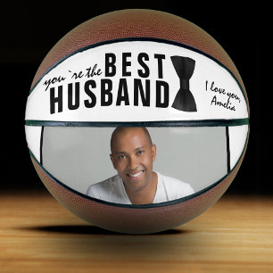 Elegant Best Husband Black Bow Tie Photo Basketball
