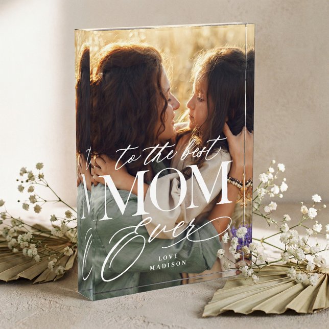 Elegant Best Mom Ever Collage Mothers Day keepsake Photo Block (Elegant Best Mom Ever Collage Mothers Day keepsake Photo Block)