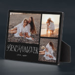Elegant Best Mum Ever Black Collage Plaque<br><div class="desc">Elegant and unique mother's day photo keepsake plaque featuring 3 photos of yours with a typography text that says "best mum ever" in a mix of script and serif font. The background is black.</div>