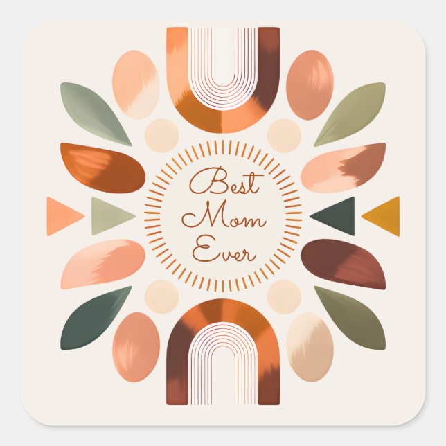 Elegant Best Mum Ever Boho Sticker  (Front)