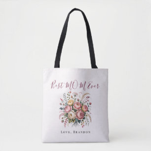 Elegant Best Mum Ever Floral Tote Bag