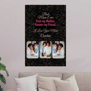 Elegant Best Mum Ever Keepsake Photo Mothers Day Poster