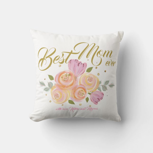 Elegant Best Mum Ever Personalised Cushion (Front)