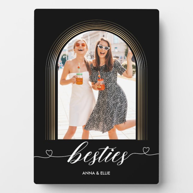 Elegant Besties Photo Keepsake Modern Gold Frame (Front)