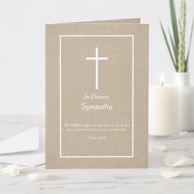 Elegant Bible Verse Christian Cross Sympathy Card (Creator Uploaded)