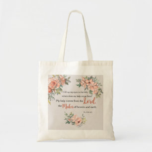 Elegant Bible Verse Monogram Watercolor Tote Bag