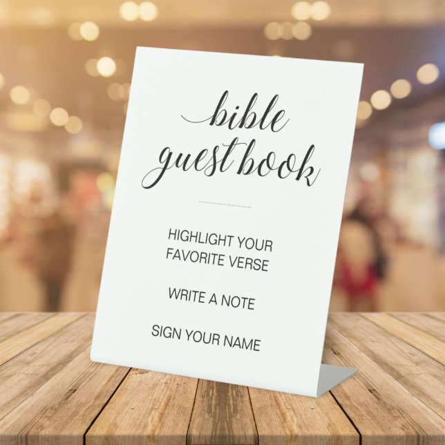 Elegant Bible Wedding Guest Book Pedestal Sign (Creator Uploaded)