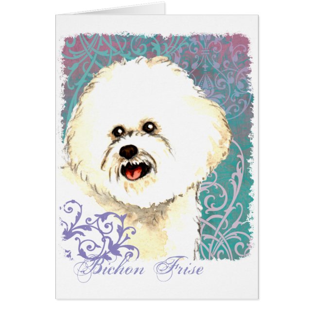 Elegant Bichon Frise Card (Front)